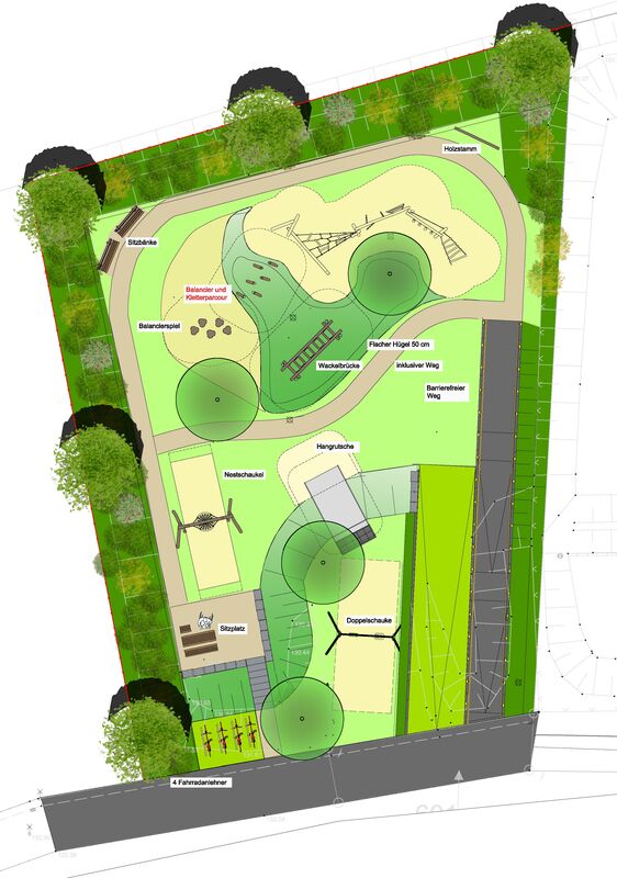 Plan des neuen Spielplatzes